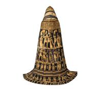SABFWF Egypts Hieroglyphics Print Hooded Cloak For Men,Wizard Cape With Hood,Perfect For Halloween And Cosplay