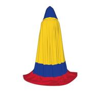 SABFWF Flag Of Colombia Print Hooded Cloak For Men,Wizard Cape With Hood,Perfect For Halloween And Cosplay