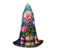 SABFWF Flower Diamond Painting Print Hooded Cloak For Men,Wizard Cape With Hood,Perfect For Halloween And Cosplay