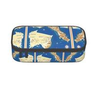 SABFWF Greece Map Print Print Multi-Functional Pen Case,Perfect for Students, Professionals, and Travelers Alike