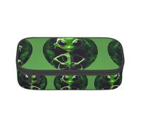 SABFWF Green Alien Print Multi-Functional Pen Case,Perfect for Students, Professionals, and Travelers Alike