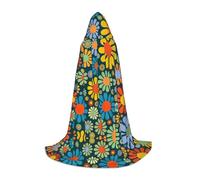 SABFWF Hippie Pattern Print Hooded Cloak For Men,Wizard Cape With Hood,Perfect For Halloween And Cosplay