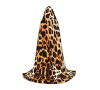 SABFWF Leopard Animal Print Print Hooded Cloak For Men,Wizard Cape With Hood,Perfect For Halloween And Cosplay