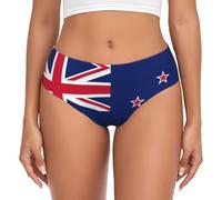 SABFWF New Zealand Flag Print Women Moisture Wicking Panties,Comfortable Cotton Underwear Panties For Ladies Black