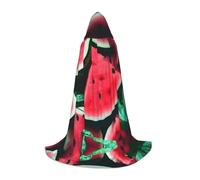 SABFWF Red Watermelon Print Hooded Cloak For Men,Wizard Cape With Hood,Perfect For Halloween And Cosplay