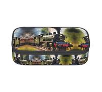 SABFWF Steam Little Train Print Multi-Functional Pen Case,Perfect for Students, Professionals, and Travelers Alike
