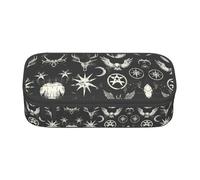 SABFWF Supernatural Symbols Black Print Multi-Functional Pen Case,Perfect for Students, Professionals, and Travelers Alike