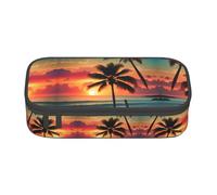 SABFWF Tropical Beach Palm Tree Print Multi-Functional Pen Case,Perfect for Students, Professionals, and Travelers Alike