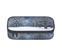 SABFWF Winter Snow Falling in The Park Print Multi-Functional Pen Case,Perfect for Students, Professionals, and Travelers Alike