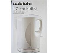 Sabichi 1.7 Litre Cordless Kettle White Boil Dry Protection 1850-2200w