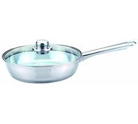 24cm Essential Induction Frying Pan With Glass Lid silver-coloured