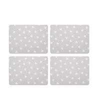 Sabichi 8pcs Set of 4 Placemats & Coasters Hearts Grey