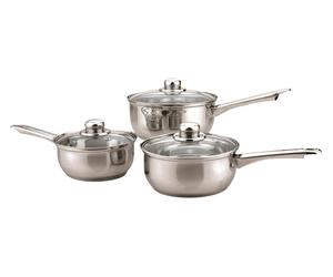 SABICHI 93684-I 3-piece Saucepan Set - Stainless Steel, Stainless Steel