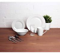 Sabichi Porcelain Dinner Set & Stainless Steel Cutlery - 9 Piece Porcelain dinnerware Set - Microwave/Dishwasher Safe - AB Grade Porcelain - Easy to Clean - Uni Ready