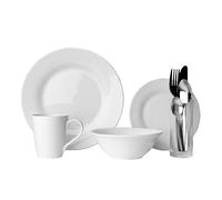 Sabichi Porcelain Dinner Set & Stainless Steel Cutlery - 9 Piece Porcelain dinnerware Set - Microwave/Dishwasher Safe - AB Grade Porcelain - Easy to Clean - Uni Ready