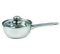 Sabichi 16Cm 1ltr Stainless Steel Essential Saucepan with Glass Lid Pan 93738, Silver, 31.6x15x8.4 cm