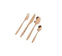 Sabichi Glamour 16 Piece Cutlery Set - Copper Finish Stainless Steel Flatware with Star Design, Elegant Tableware for 4 People, Includes Knives, Forks, Spoons, and Teaspoons, Mirror Polished