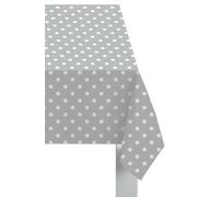 Sabichi Grey Polka Dot PVC Tablecloth - Waterproof, Wipe Clean, Stylish Design, Perfect For Dining & Activities - Large Rectangular 178 X 132cm Pvc Table Cloth