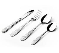 Sabichi Hammered Cutlery Set for 4-16 Piece Stainless Steel Flatware Set - Dishwasher Safe - Home Dining Essentials