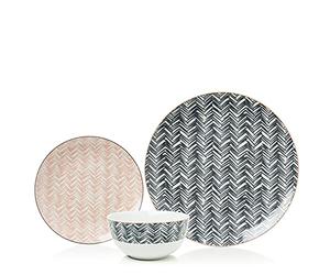 Sabichi Mali Decal 12pc Porcelain Multicolour Dinner Set