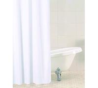 Sabichi Shower Curtain 100% Polyester, Includes 12 Plastic Hooks. 180 x 180 cms Approx, White, 180 x 180cm
