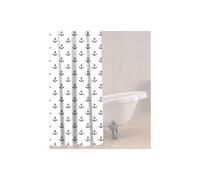 Sabichi Shower Curtain with Anchor Nautical Design in White Sabichi White