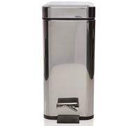 Sabichi Stainless Steel Bin - 5L Slim Kitchen Rectangular Removable Inner Bucket Stainless Steel Bathroom Hanging Loop Soft Close Pedal