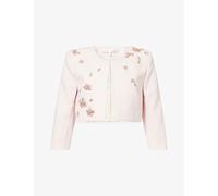 Sabina Bilenko Womens Sabina Bilenko Esther Embellished Woven Bolero Jacket Pink 8