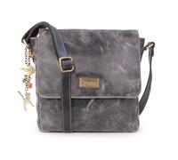 Catwalk Collection Handbags - Distressed Leather Cross Body Bag For Women - Medium Messenger Bag - A5 Size Organiser Work Bag - Sabine M - Black