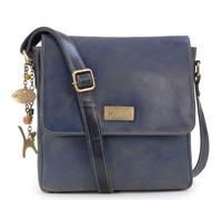 Catwalk Collection Handbags - Distressed Leather Cross Body Bag For Women - Medium Messenger Bag - A5 Size Organiser Work Bag - Sabine M - Blue