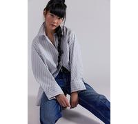 Sabine Striped Articulated Shirt at Free People in Eggshell Combo, Size: XL - female