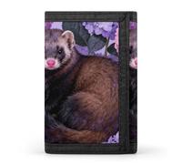 Sable in Hydrangea Bush Slim Wallet Trifold Wallet Credit Card Holder Wallets Stylish Money Clip for Men Women