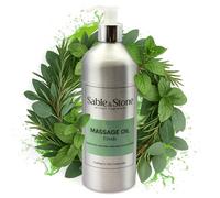 Sable & Stone | Fresh | Massage Oil - Energising Grapeseed Blend with Peppermint, Eucalyptus & Rosemary - for Sore Muscles, Sports Recovery & Cooling Relief - 500ml