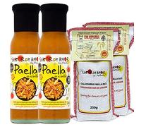 Sabor de Amor - Paella Kit Set - 2 Natural Paella stock & 2 Calasparra Paella Rice