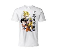 Sabor srl Goku Super Saiyan T Shirt, White, Short Sleeves, 100% Cotton, Unisex, Official Product, Adult and Boy Sizes, White, XXL