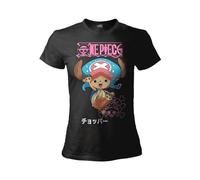 Sabor srl Tony Tony Chopper One Piece T-Shirt. Women's Straw Hat T-Shirt. Official Shirt with Front Print., Black, XXL