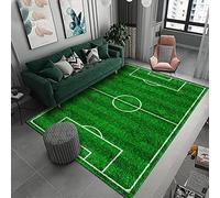SABORR Football Field 3D Optical Illusion Area Rug, 80x160cm (32x63inch), Contemporary Style, Polyester, As Shown