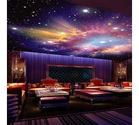 SABORR Living Room 3D Ceiling Wallpaper Color Nebula Night Sky KTV Sticker Bedroom Home Decoration Ceiling Art Mural