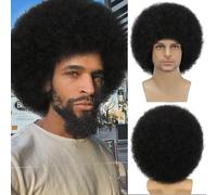 Sabosi Afro Wig for Men Short Fluffy Hair 70s Rock Disco Wigs for Male,Rocker Costume Mens Wigs Natural Looking Synthetic Hair for Halloween Party Daily Use