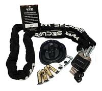 SABRE 180CM Motorcycle Security Chain Lock Motorbike Quad Scooter Bicycle Safety Black Chain with TRITON 4Bolt Ground Anchor