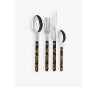 Sabre Faux Tortoise Bistrot Stainless-steel and Acrylic Cutlery Set of 24