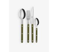 Sabre Green Fern Bistrot Stainless-steel and Acrylic Cutlery Set of Four