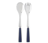 SABRE PARIS - 2-Piece Salad Servers 27 cm - Icône Collection - Large Fork & Large Spoon - Stainless Steel & Acrylic - Dishwasher Safe - Steel Blue