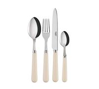 SABRE PARIS - 24-Piece Cutlery Set - 23cm - Pop Collection - Knives, Forks, Tablespoons & Teaspoons - Stainless Steel & Acrylic - Dishwasher Safe - Ivory cm
