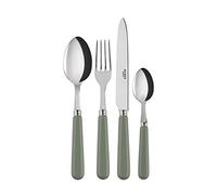 SABRE PARIS - 4-Piece Cutlery Set - 23cm - Pop Collection - Knife, Fork, Tablespoon & Teaspoon - Stainless Steel & Acrylic - Dishwasher Safe - Asparagus