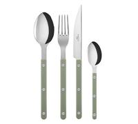 SABRE PARIS - 4-Piece Cutlery Set 24cm - Bistrot Collection - Knife, Fork, Tablespoon & Teaspoon - Stainless Steel & Nylon - Dishwasher Safe - Asparagus - Brilliant Finish