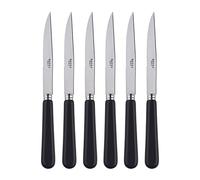 SABRE PARIS - 6 Pieces Steak Knife Set 22cm - Pop Collection - Stainless Steel Knives - Serrated Knife Set - Black