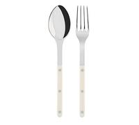 SABRE PARIS - Bistrot 2Pc Serving Set - Serving Spoon - Serving Fork - Premium Stainless Steel - Shiny Ivory