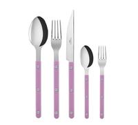 SABRE PARIS - Cutlery set, 5 pieces - Bistrot - Knife, fork, tablespoon, teaspoon & cake fork - Stainless steel & nylon - Dishwasher safe - Pink