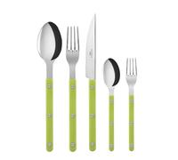 SABRE PARIS - Cutlery set, 5 pieces - Bistrot - Knife, fork, tablespoon, teaspoon & cake fork - Stainless steel & nylon - Dishwasher safe - Lime